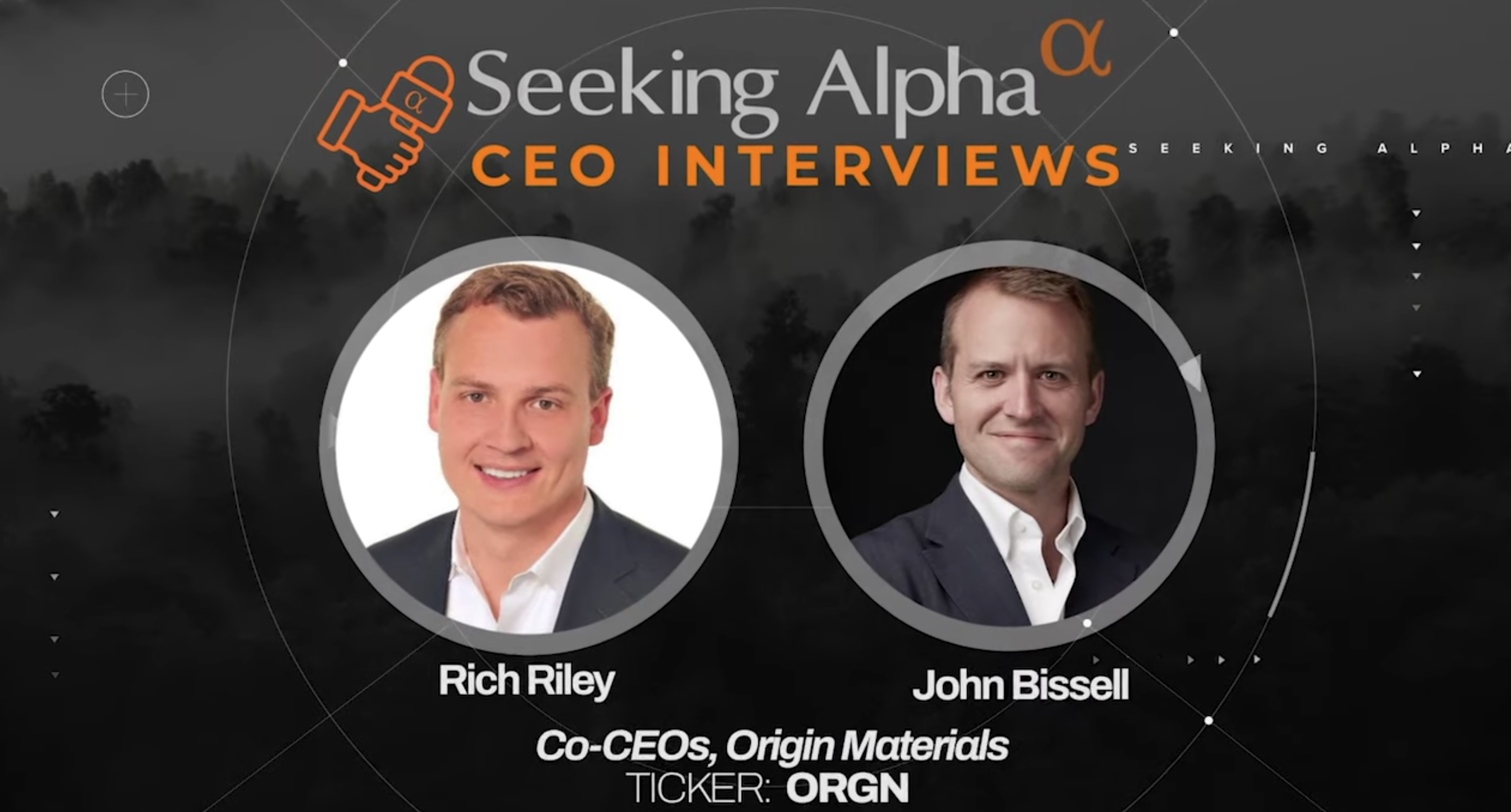 Seeking Alpha - Origin Materials' John Bissell And Rich Riley on Carbon Negative Materials